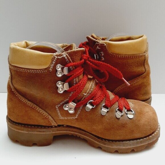 THE GORILLA SHOE \ Vibram Sole Suede Leather Hiking Lace-Up Boots Tan Brown 6.5 - Picture 11 of 15